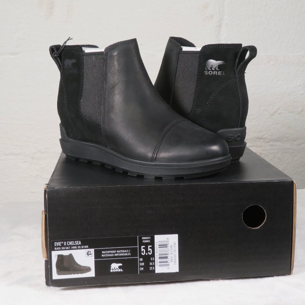 Sorel Evie II Chelsea Boots Black Size 5.5